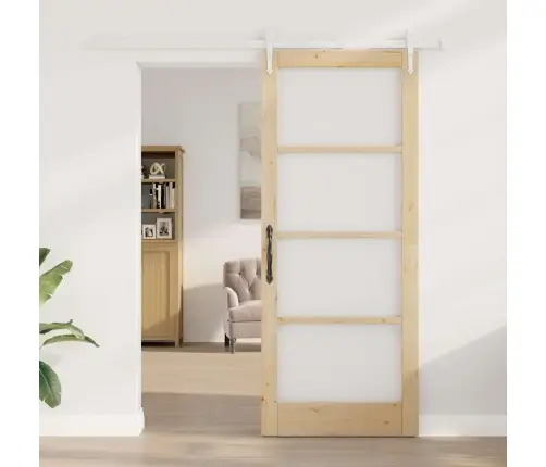 Bīdāmās Durvis Ar Montāžas Komplektu 86X211 Cm Masīvkoks Priekšsēdētājs Vidaxl