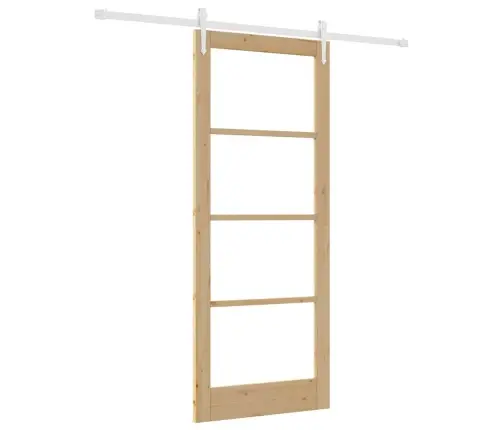 Bīdāmās Durvis Ar Montāžas Komplektu 86X211 Cm Masīvkoks Priekšsēdētājs Vidaxl