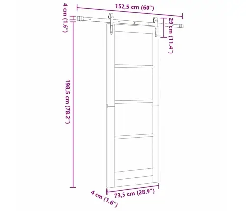 Slīdošās Durvis Ar Aparatūras Komplektu Orkdal73.5 X 198.5 Cm Vidaxl