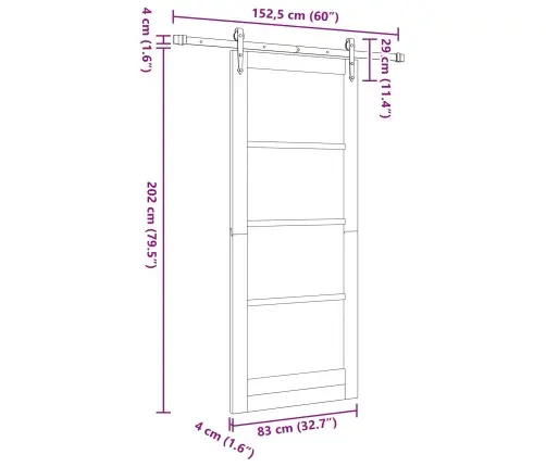 Slīdošas Durvis Ar Aparatūras Komplektu Orkdalbaltas 83X202 Cm Vidaxl