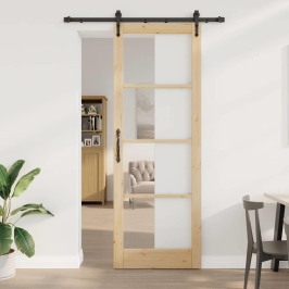 Bīdāmās Durvis Orkdal Brūna 83 X 232 Cm Koks Un Metāls Vidaxl