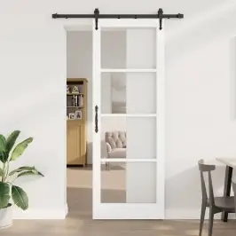 Bīdāmās Durvis Orkdal Balts 83 X 232 Cm Koks Un Metāls Vidaxl