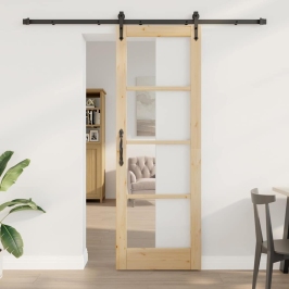 Bīdāmās Durvis Orkdal Brūna 73.5 X 211 Cm Koks Un Metāls Vidaxl