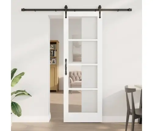 Bīdāmās Durvis Ar Aparatūras Komplektu Orkdalbalts 73.5X211 Cm Vidaxl
