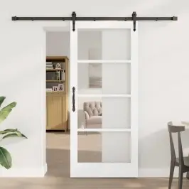 Bīdāmās Durvis Orkdal Balts 78 X 202 Cm Koks Un Metāls Vidaxl