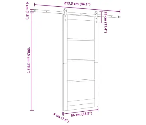 Stumdomos Durys Orkdal Ruda 86 X 198.5 Cm Medis Ir Metalas