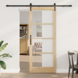 Bīdāmās Durvis Orkdal Brūna 86 X 211 Cm Koks Un Metāls Vidaxl