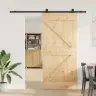 Bīdāmās Durvis Ar Stiprinājumiem, 80X210 Cm, Priedes Masīvkoks Vidaxl