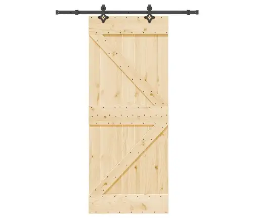 Bīdāmās Durvis Ar Stiprinājumiem, 85X210 Cm, Priedes Masīvkoks Vidaxl