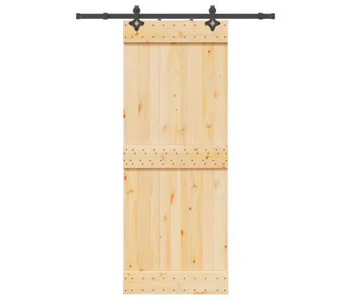 Stumdomos Durys Su Įrangos Rinkiniu, 80X210cm Pušies Masyvas