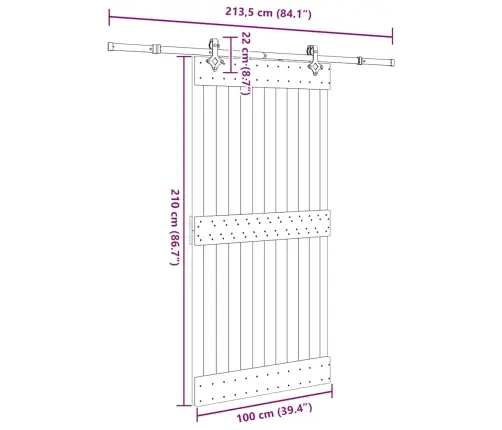 Liuguks Tarvikutega, 100 X 210 cm Männipuit
