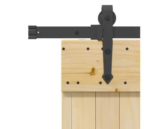 Stumdomos Durys Su Įrangos Rinkiniu, 95X210cm Pušies Masyvas