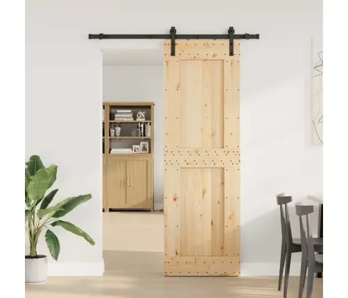 Stumdomos Durys Su Įrangos Rinkiniu, 70X210cm Pušies Masyvas