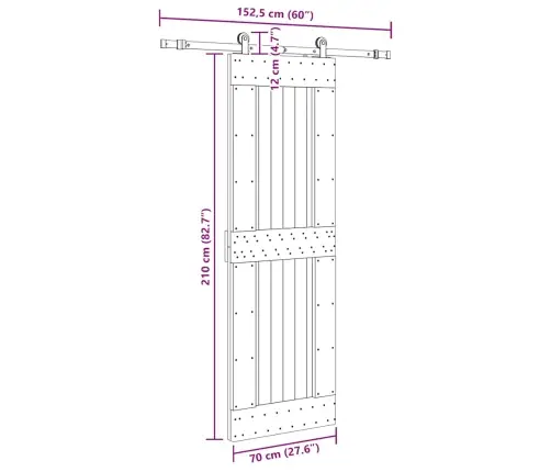Liuguks Tarvikutega, 70 X 210 cm Männipuit