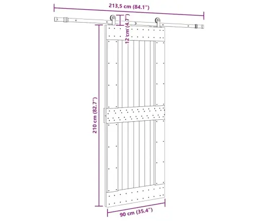 Liuguks Tarvikutega, 90 X 210 cm Männipuit