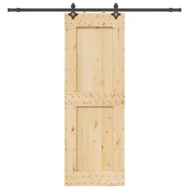 Stumdomos Durys Su Įrangos Rinkiniu, 80X210cm Pušies Masyvas