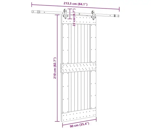 Liuguks Tarvikutega, 90 X 210 cm Männipuit