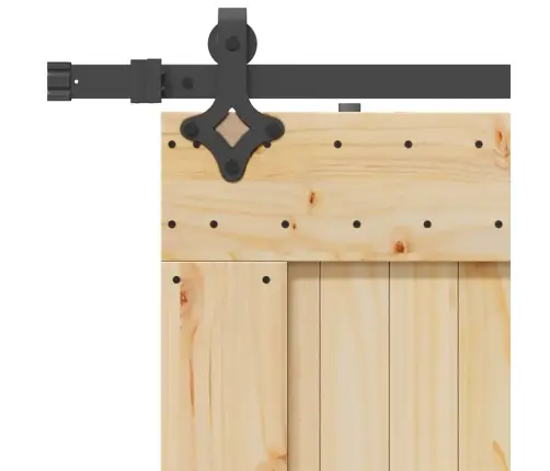 Stumdomos Durys Su Įrangos Rinkiniu, 100X210cm Pušies Masyvas