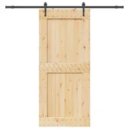 Bīdāmās Durvis Ar Stiprinājumiem, 100X210 Cm, Priedes Masīvkoks Vidaxl