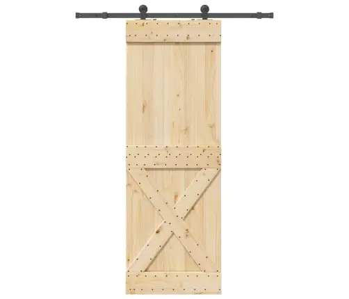 Bīdāmās Durvis Ar Stiprinājumiem, 80X210 Cm, Priedes Masīvkoks Vidaxl