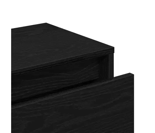 Esikumööblikomplekt Peegliga 5 Pcs Must Tamm Ja Hõbe Tehispuit