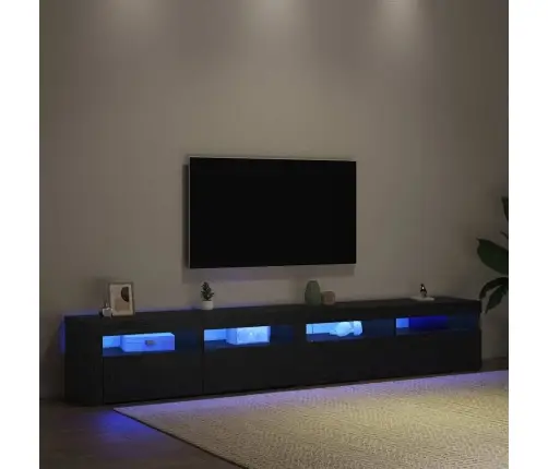 Tv Skapji 2 Gab. Ar Led Gaismām, Melnā Ozola Inženierijas Koks Vidaxl