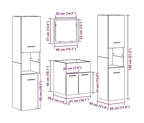 4 Gabalu Vannas Istabas Mēbeļu Komplekts - Vecais Koks Vidaxl 4 Gabalu Vannas Istabas Mēbeļu Komplekts - Vecais Koks Vidaxl