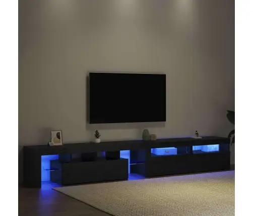 Televizoriaus Spintelė 3 Pcs Juodas Ąžuolas 260 X 37 X 40 Cm