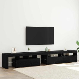 Tv Skapji 3 Pcs Melns Ozols 260 X 36.5 X 40 Cm Vidaxl