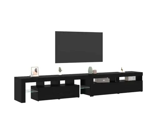 Televizoriaus Spintelė 3 Pcs Juodas Ąžuolas 260 X 37 X 40 Cm
