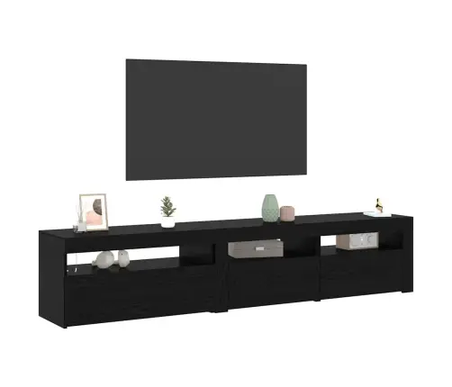 Tv Stovai 2 Pcs Juoda Ąžuolo 195 X 35 X 40 Cm Apdirbta Mediena