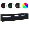 Tv Stovai 2 Pcs Juoda Ąžuolo 195 X 35 X 40 Cm Apdirbta Mediena