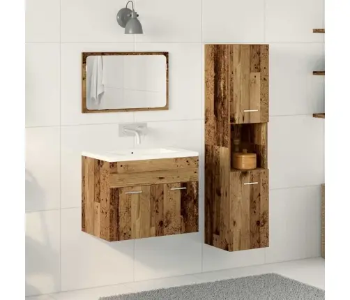 Vannas Istabas Mēbeļu Komplekts Ar Uzglabāšanu 3 Pcs Vecs Koks Vidaxl