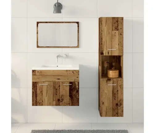 Vannas Istabas Mēbeļu Komplekts Ar Uzglabāšanu 3 Pcs Vecs Koks Vidaxl