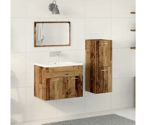 Vannas Istabas Mēbeļu Komplekts Ar Uzglabāšanu 3 Pcs Vecs Koks Vidaxl