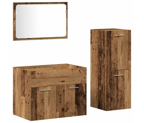Vannas Istabas Mēbeļu Komplekts Ar Uzglabāšanu 3 Pcs Vecs Koks Vidaxl