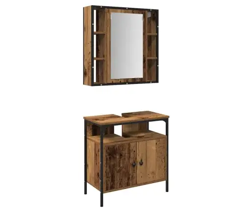 Vannas Istabas Mēbeļu Komplekts 2 Pcs Brūna 60 X 30 X 60 Cm Vidaxl