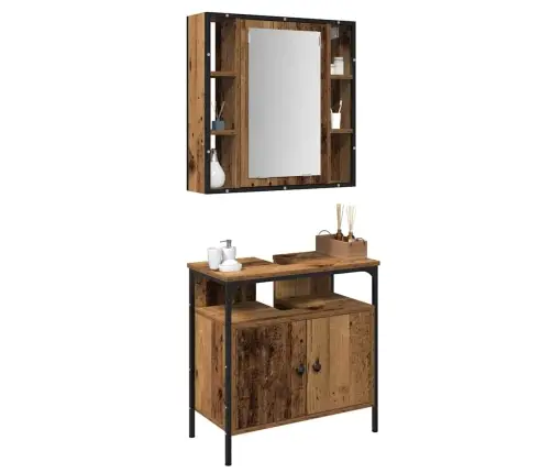 Vannas Istabas Mēbeļu Komplekts 2 Pcs Brūna 60 X 30 X 60 Cm Vidaxl