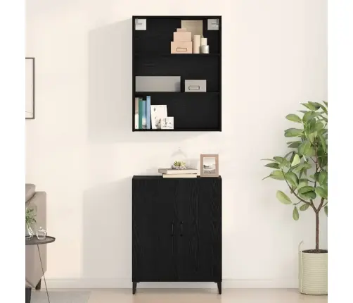 Puse Melns Ozols 69.5 X 32.5 X 180 Cm Inženierijas Koks Vidaxl