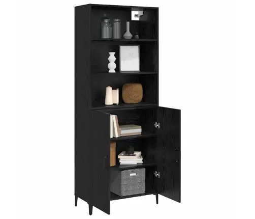 Puse Melns Ozols 69.5 X 32.5 X 180 Cm Inženierijas Koks Vidaxl