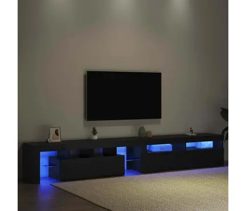 Televiisorikapid 2 Pcs Must Tamm 260 X 36.5 X 40 Cm Tehispuit