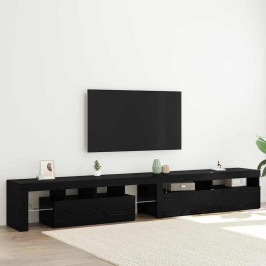 Tv Skapji 2 Pcs Melns Ozols 260 X 36.5 X 40 Cm Vidaxl