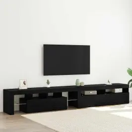 Tv Skapji 2 Pcs Melns Ozols 260 X 36.5 X 40 Cm Vidaxl