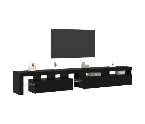 Televiisorikapid 2 Pcs Must Tamm 260 X 36.5 X 40 Cm Tehispuit