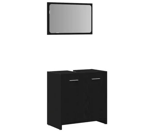 Vonios Baldai 3 Pcs Juodas Ąžuolas 30 X 30 X 183.5 Cm
