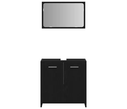 Vonios Baldai 3 Pcs Juodas Ąžuolas 30 X 30 X 183.5 Cm