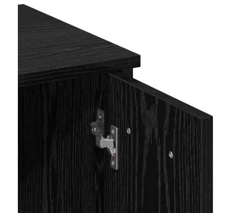 Tualetės Rinkinys Su Stalčių Juoda Ąžuolo 86.5 X 35 X 136 Cm