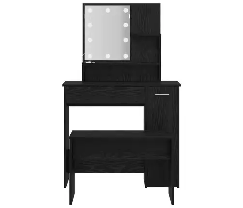 Tualetės Rinkinys Su Stalčių Juoda Ąžuolo 86.5 X 35 X 136 Cm