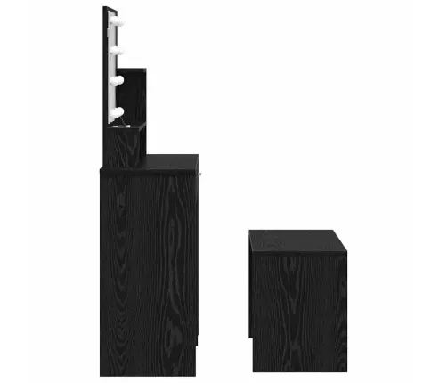 Tualetės Rinkinys Su Stalčių Juoda Ąžuolo 86.5 X 35 X 136 Cm