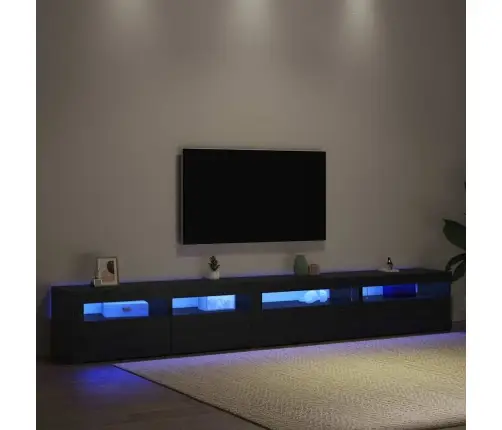 3 Daļu Tv Skapīšu Komplekts Ar Led Gaismām Melnā Ozola Inženierijas Koks Vidaxl